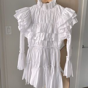 Khaite Paula pleated mini dress- size 4. Fits like a 0/2